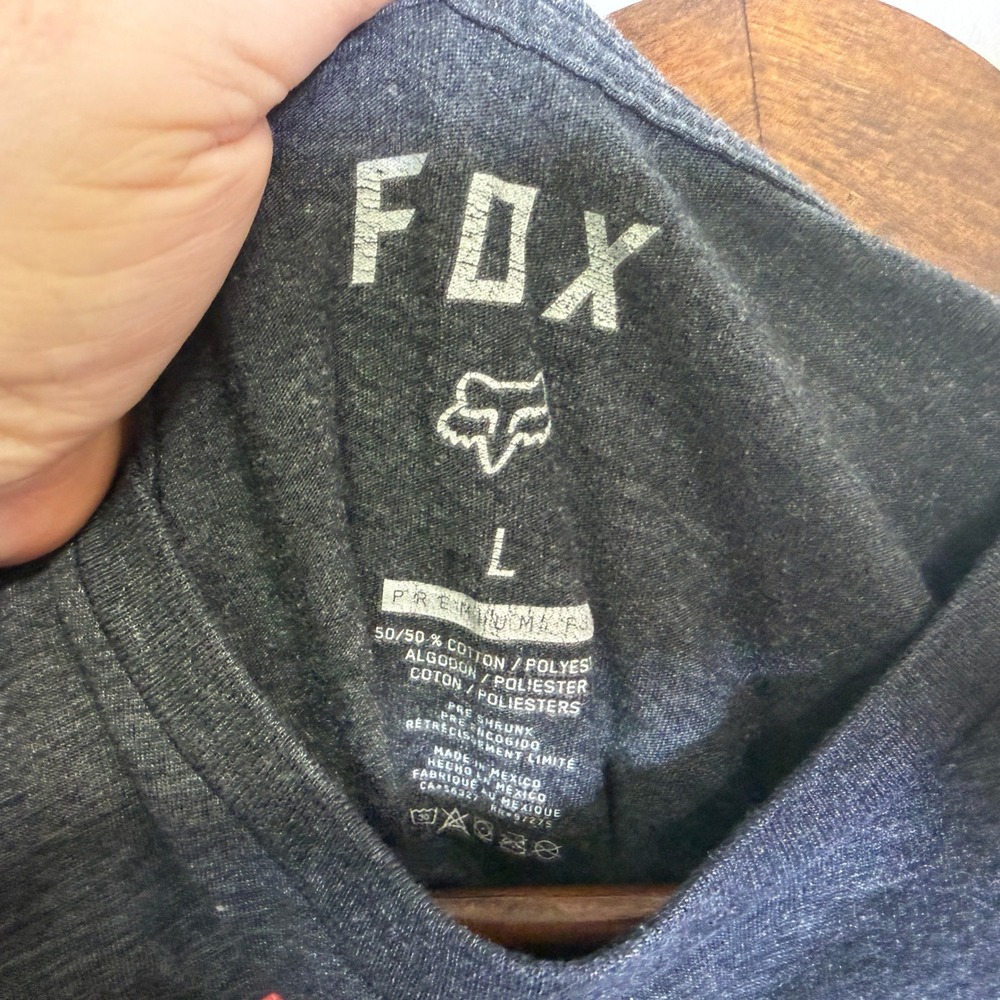 Fox Union Pop Racing Mens Large Gray Graphic T-Shirt Premium Fit Motocross Tee - Picture 4 of 7